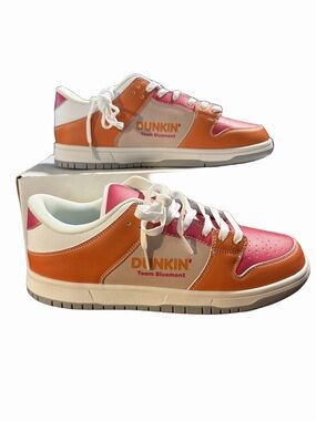 Dunkin'  Team Bluemont Men's Orange & Pink Low-Top Sneakers. Size 11